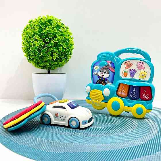 Набір ігровий Limo Toy піаніно машинка брелок музика звук українські вірші світло Блакитний (FT 0027) Чернігів
