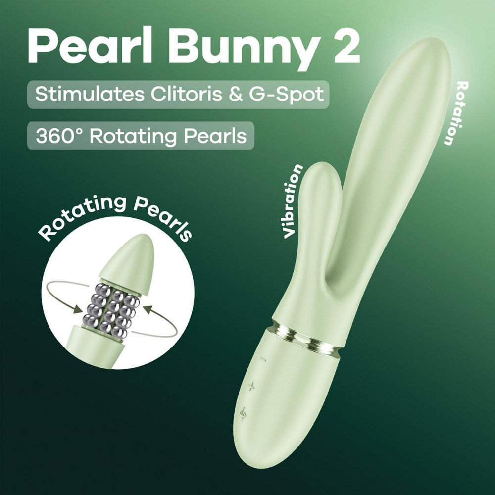 Вібратор-кролик Satisfyer Pearl Bunny 2 Light Green Sex Aura Київ - фото 9