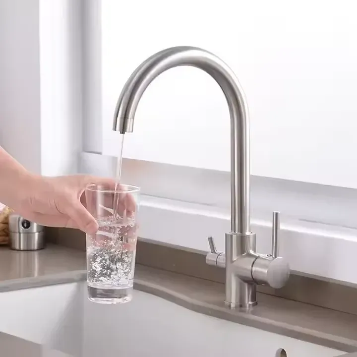 Змішувач на кухню Zerix SUS-021 із виходом для питної води нерж. сталь (ZX3169) Чернівці - фото 3