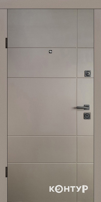 Двери квартирные, серия ТИП 12.2 модель 146 темный хаки/супермат белый Киев - изображение 1