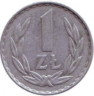 Монета 1 злотый. 1950-90 год, Польша. (В) Полтава - изображение 1