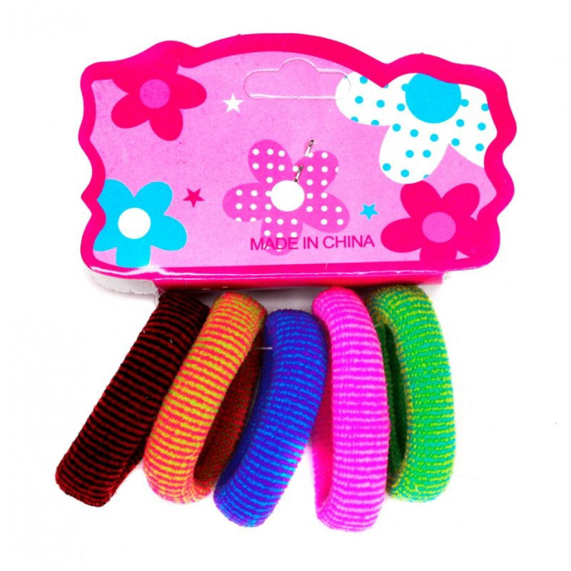 Дитяча резинка для волосся 0301-1126 мікрофібра, різнокольоровий, набір 5 шт Вінниця - фото 1