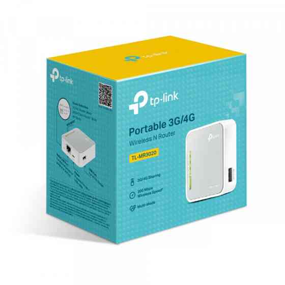 Маршрутизатор TP-Link TL-MR3020, N300 1xFE LAN/WAN 1xUSB2.0 for 3G/4G/LTE (TL-MR3020) Київ