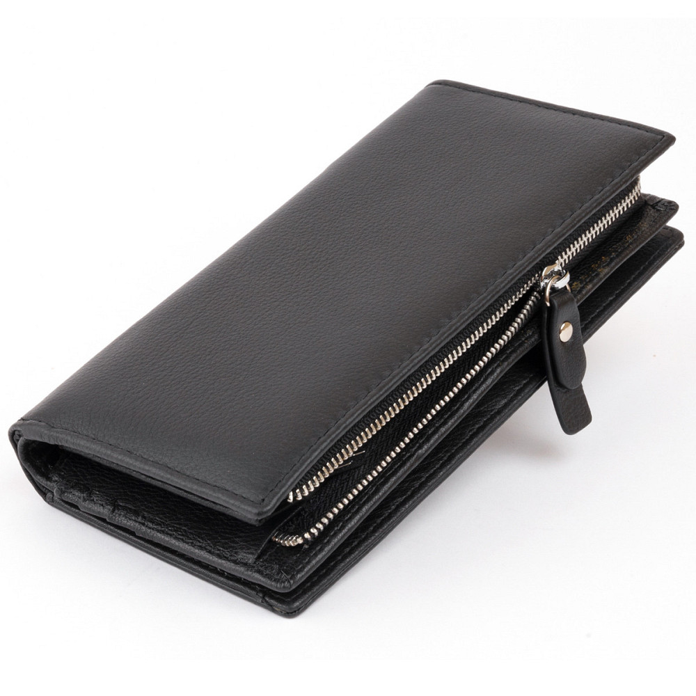 Вертикальный кошелек кожаный женский ST Leather 19274 Черный Киев - изображение 2