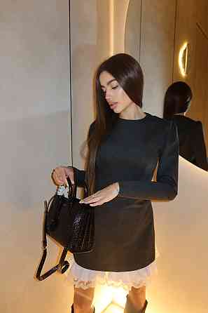 Женское приталенное платье с кружевом трикотаж Alex + хлопок Черный, 44/46 Одесса