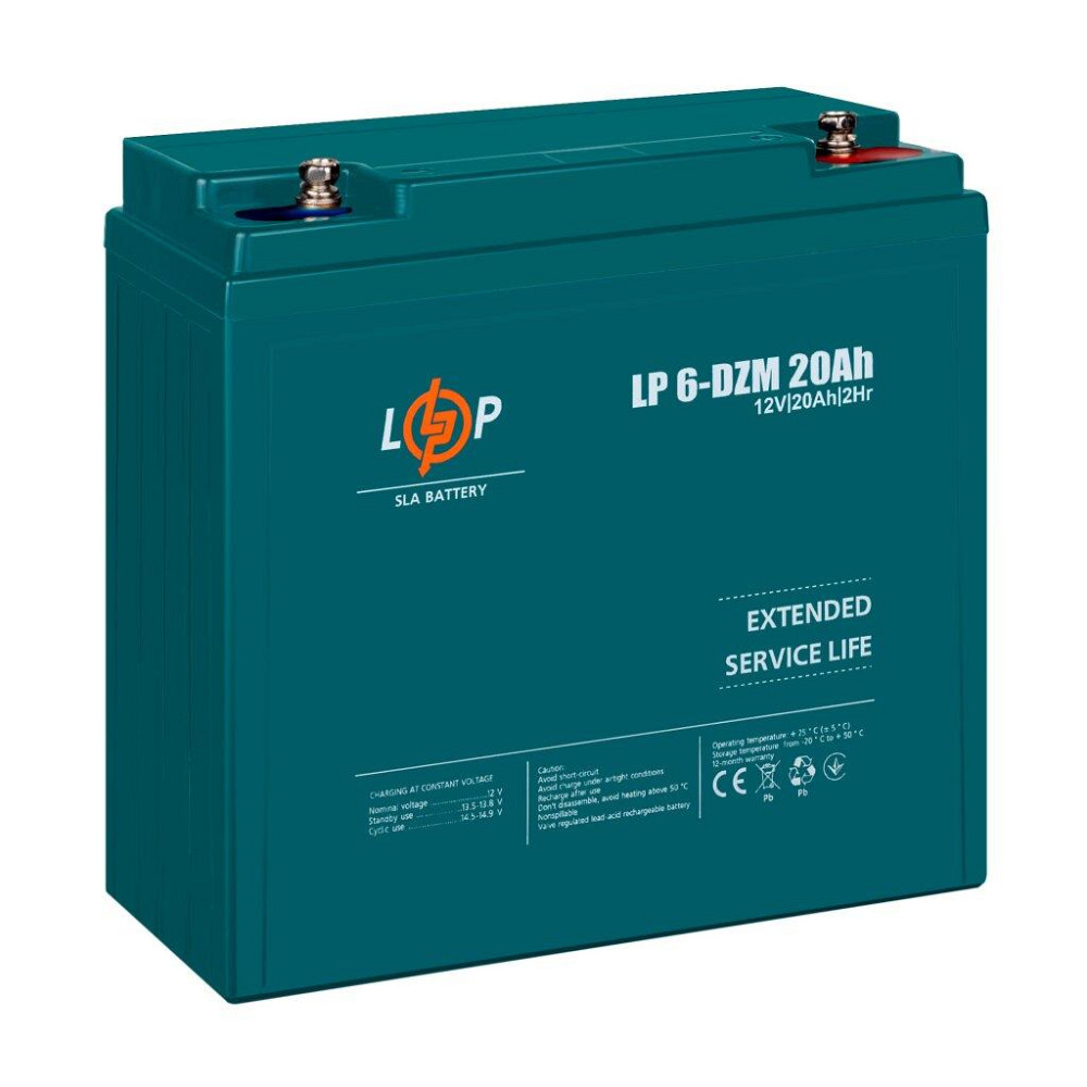 Тяговий свинцево-кислотний AGM акумулятор LP 6-DZM-20 Ah Київ - фото 4