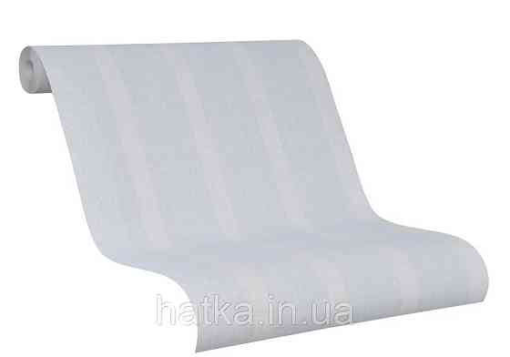 Обои виниловые на флизелине Marburg 31821 New modern полосы широкие узкие голубые светло серые под мешковину Киев