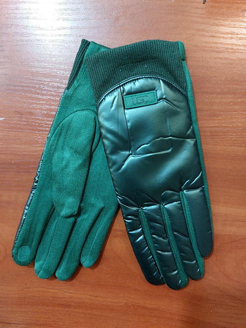 Перчатки сенсорные женские зима one size зеленый Киев - изображение 4