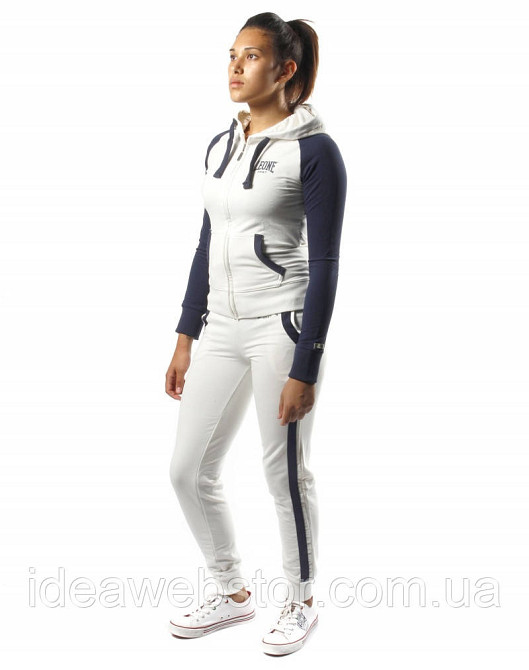 Спортивний костюм Leone жіночий White Blue XS біло-синій комплект для спорту фітнесу прогулянок і повсякденного носіння Київ - фото 7