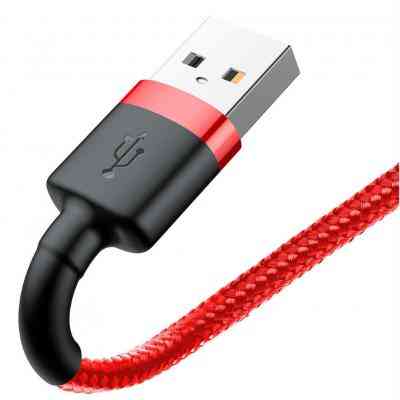 Дата кабель USB 2.0 AM to Lightning 1.0m Cafule 2.4A red+red Baseus (CALKLF-B09) Винница