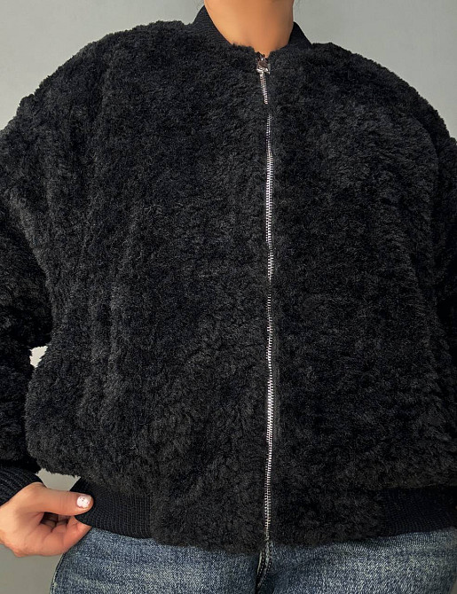 Шуба женская Lady Yep 10016 мех тедди бомбер короткая оверсайз черная, черный, 42 Киев - изображение 16