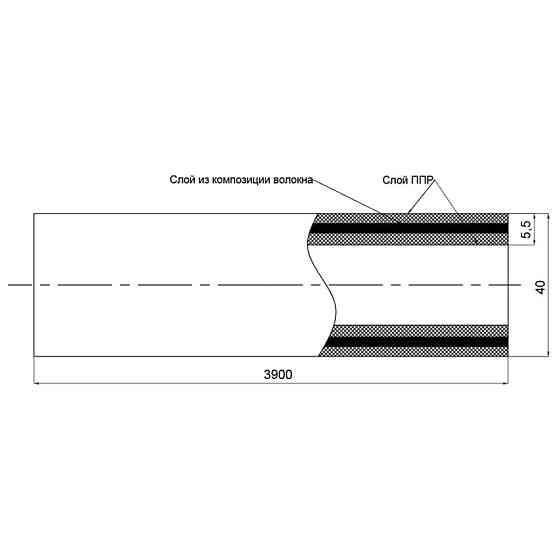 Труба PPR Blue Ocean FIBER-G армована скловолокном 40х5,5 Київ
