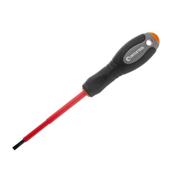 Отвертка шлицевая изолированная, SL0,8×4,00 мм, 1000 В, 100 мм INTERTOOL VT-3205 Киев