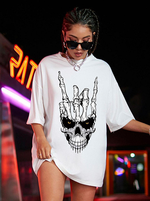 Футболка женская с принтом  46 Белая 2664083973 Днепр - изображение 1