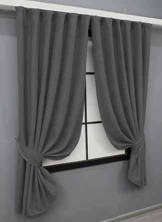 Комплект коротких штор VR-Textil Микровелюр Petek № 1484ш Серый 130х170 см 2 шт (35-0218) Киев