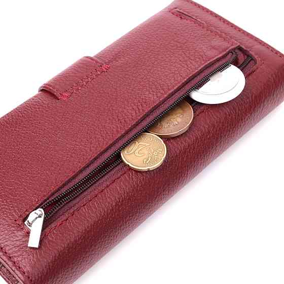 Кошелек для женщин на четыре отделения для купюр из натуральной кожи ST Leather 22550 Бордовый Киев