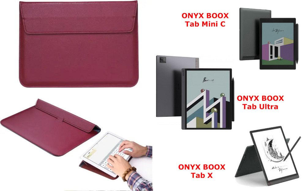 Чехол-конверт VitoCase для ONYX BOOX Tab Mini C, Tab Ultra, Tab X, с функцией подставки для книги Бордовый Киев - изображение 1