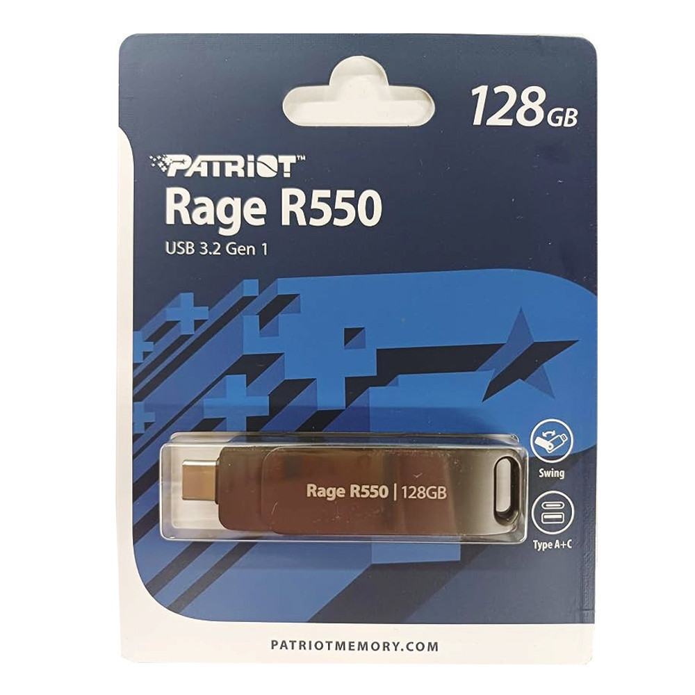 Флешка Patriot USB 3.2 Gen 1 Rage R550 128GB Type-A+C Одесса - изображение 2