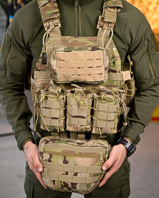 Плитоноска 4 точки быстрый сброс frion   с напашником   ПП7889 Одесса - изображение 4