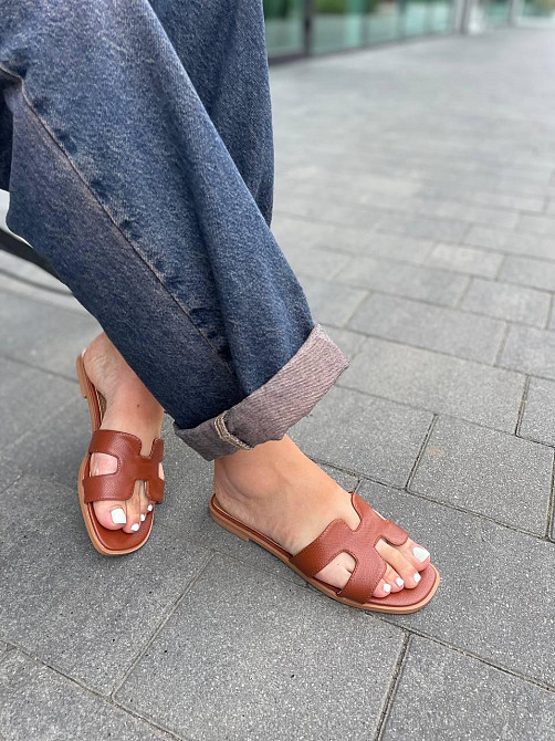 Meideli Зручні шльопанці еко-шкіра на низькому ходу коричневі класичні жіночі MEIDELI C50-7 р. Коломыя - изображение 3