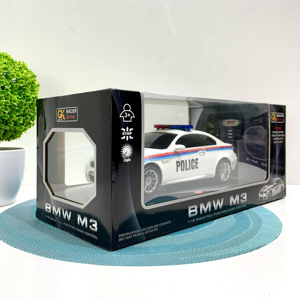 Машина на радіокеруванні Поліція пульт 2.4GHz підсвічування акумулятор 4.8V гумові колеса USB кабель Біла (866-1803 PB) Чернігів - фото 8