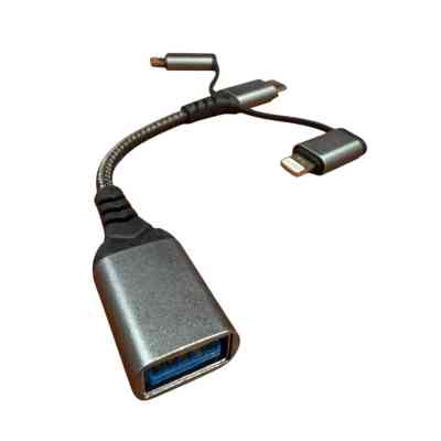 Переходник OTG USB 3.0 AF to USB-C + Micro 5P + Lightning 0.11m 60W XoKo (XK-AC-155) Винница