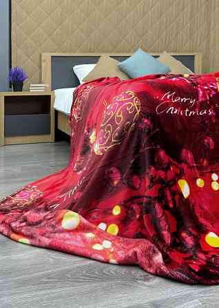 Плед-покрывало 200х230 см с рождественским принтом Разноцветный (87-323) Киев