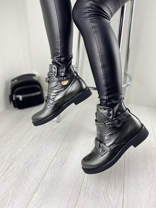 Черевики жіночі VIKTTORIO графіт натуральна шкіра весна-осінь 37р.38р.39р. (3243) Коломыя - изображение 5