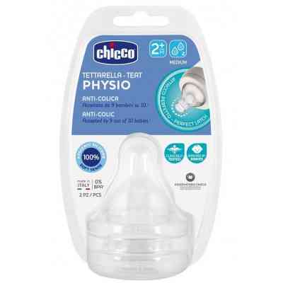 Соска Chicco Physio, силикон, средний поток, 2м+, 2 шт. (20323.00) Винница