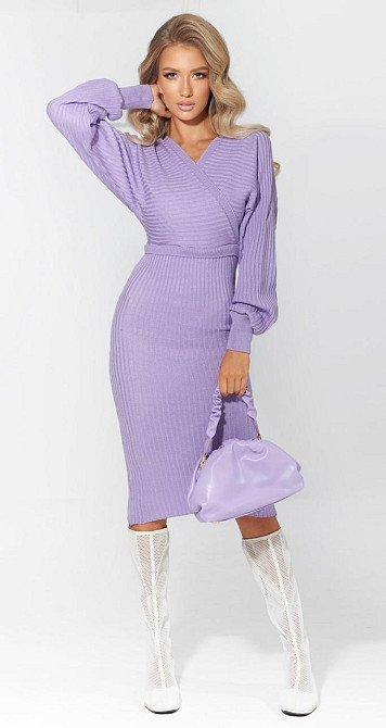 В'язане жіноче плаття в рубчик (42) Київ - фото 5