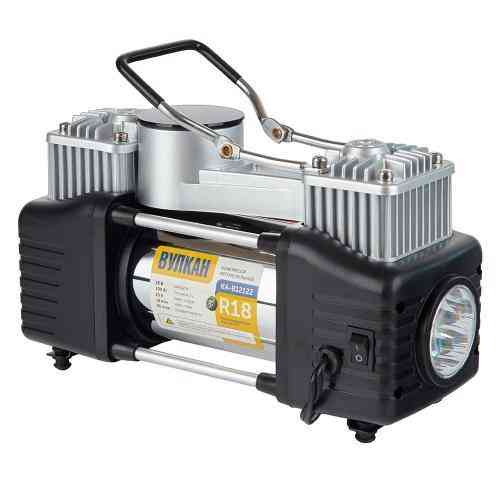 Автокомпрессор Вулкан KA-B12122 150psi 25А 90л с клеммами, 7,5м шлангом и дефлятором, 2 цилиндра, фонарь Харьков