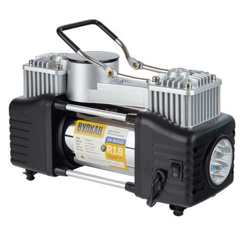 Автокомпрессор Вулкан KA-B12122 150psi 25А 90л с клеммами, 7,5м шлангом и дефлятором, 2 цилиндра, фонарь Харьков - изображение 2