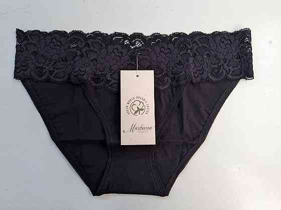 Жіночі трусики Танга з бавовни з мереживним поясом колір Чорний Marsana 01-051 M Київ