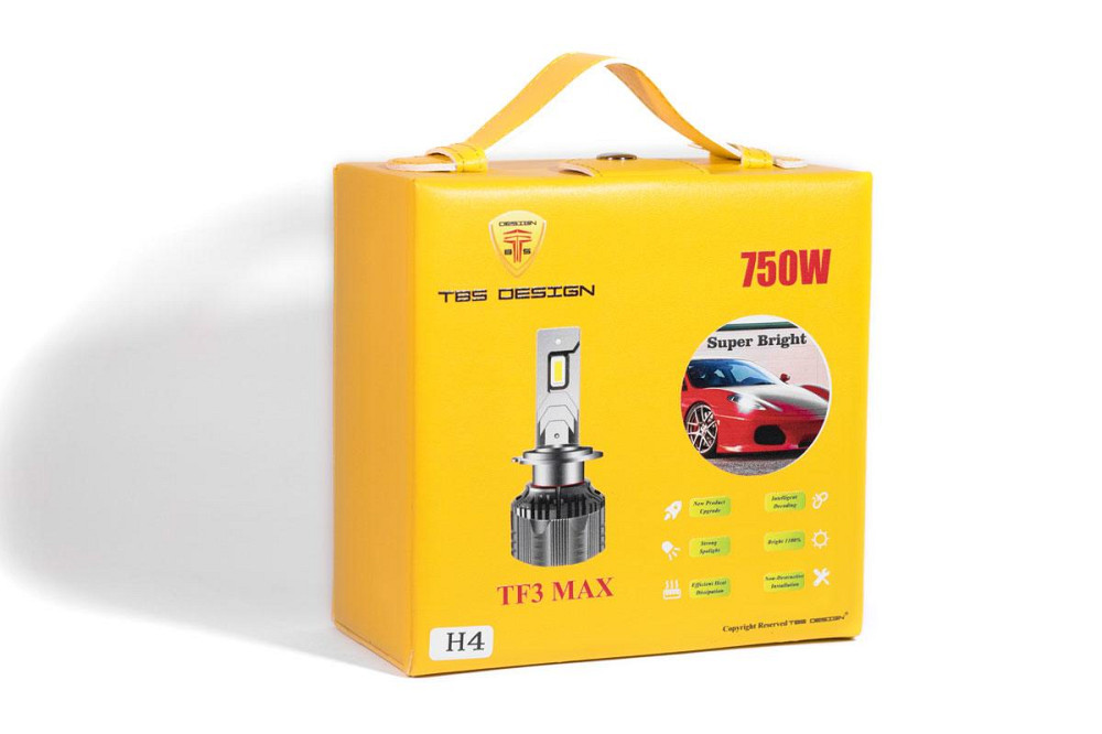 Комплект світлодіодних ламп TBS Design TF3 MAX H4 H/L P43t 9-32V 130 W 15000 Lm 6000 K + CANBUS Харків - фото 3