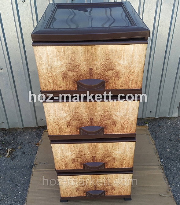 Комод пластиковый на 4 ящика elif Дерево Турция Харьков - изображение 5