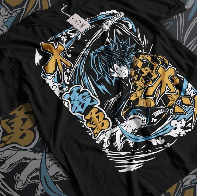 Футболка чоловіча з аніме принтом Вбивця демонів оверсайз (S/M/L) Чорний AnimeJ1031 Дніпро - фото 1