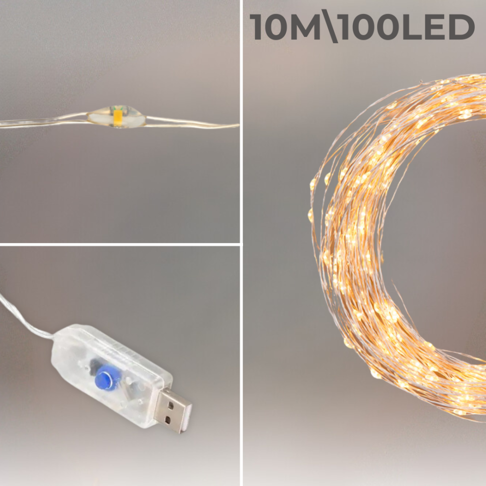 Гирлянда роса 10 метров гирлянда капля росы с режимами Niki Light 100 лед гирлянда на пульте гирлянда юсб тепл Київ - фото 5