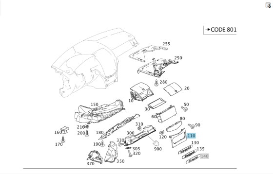 Mercedes-Benz  A2046809208 9107 Декоративне облицювання блоку керування кліматом C-Class W204 C-Class Estate S204 C-Class Coupe C204 Одеса