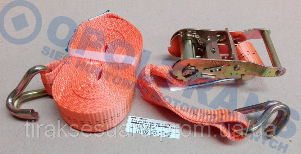 Стяжной ремень 6м 2т / 2000daN.35мм с трещеткой Ремень крепления груза 2т /2000daN.35mm Луцк - изображение 1