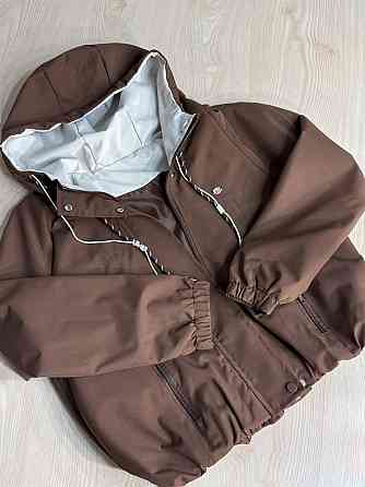 Куртка женская YZY 30281 ветровка с капюшоном оверсайз one size, коричневый, one size Киев