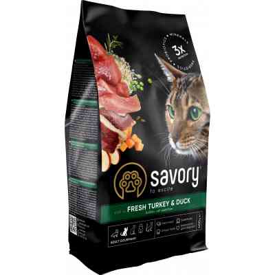 Сухий корм для кішок Savory Adult Cat Gourmand Fresh Turkey and Duck 400 г (4820232630044) Вінниця