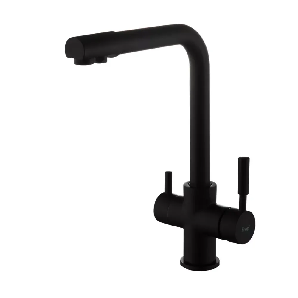 Смеситель для кухни с подключением к фильтру Frap F4352-6 черный Киев - изображение 1