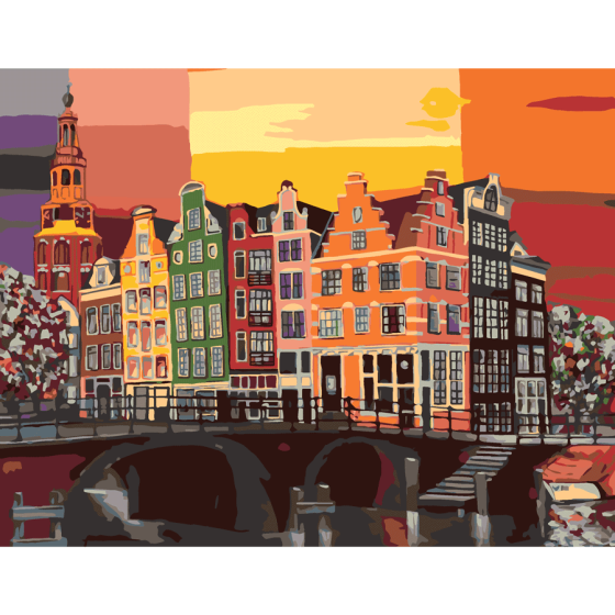 Картина за номерами „Colorful Amsterdam“ 35×45см ROSA START Київ