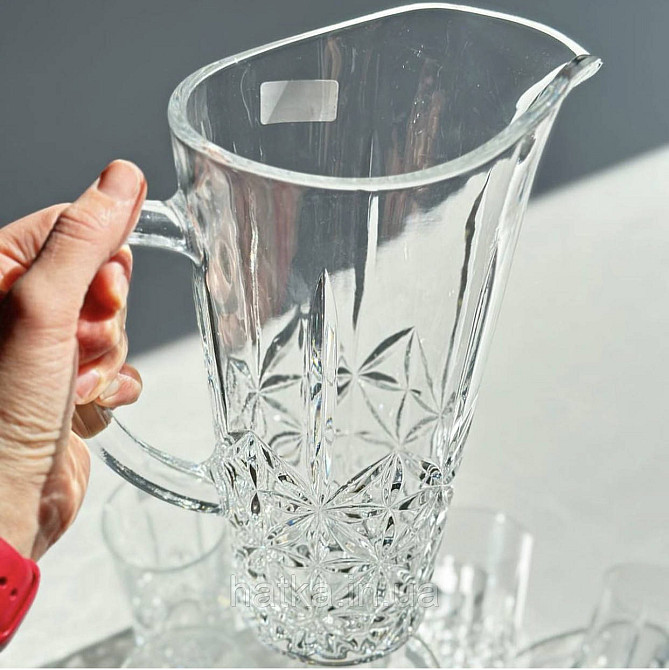 Набор для напитков 7 предметов 6 шт бокалов  + графин 1,5 л  «Хрусталь» 250 мл 102-41 прозрачный Киев - изображение 4
