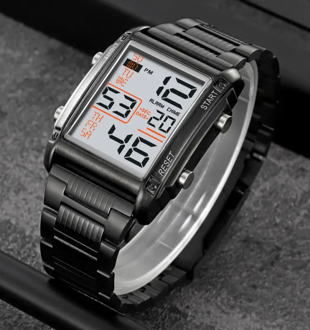 Мужские наручные часы Skmei 2206 (Черный с белым циферблатом) Киев - изображение 4