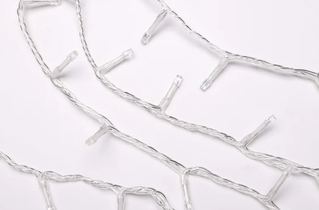 Гирлянда штора Водопад 3х2 м 280 LED (прозрачный шнур, с переходником) Золотой свет Киев - изображение 6