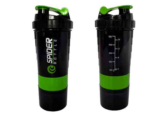 Шейкер спортивний EasyFit Spider 0,5 л Чорно-зелений Коломия