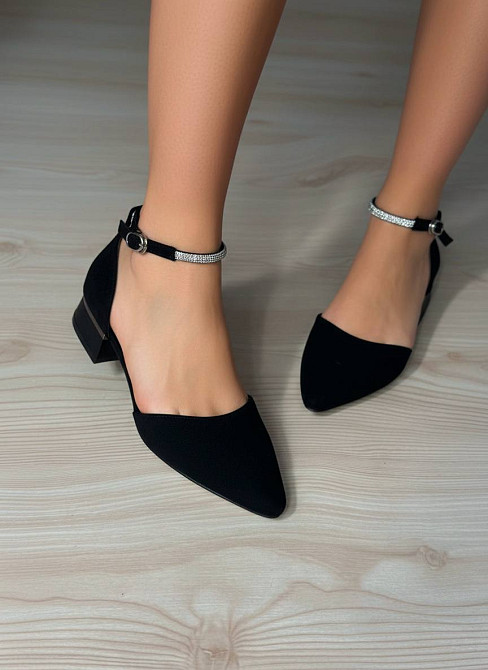 Туфлі жіночі Meideli 023-1 Mary Jane з ремінцем у камінчиках екозамша чорні, 40, 25,5 см Київ - фото 6