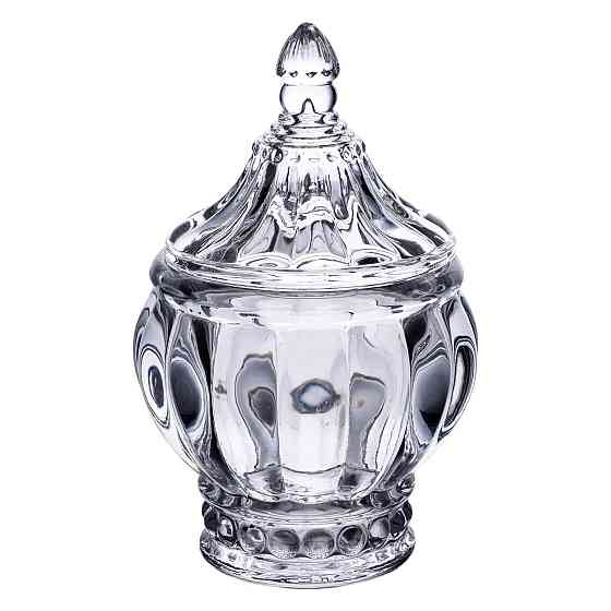 Цукорниця з кришкою Ø8.5 см ваза цукорниця кругла скляна HP-4-107 Київ