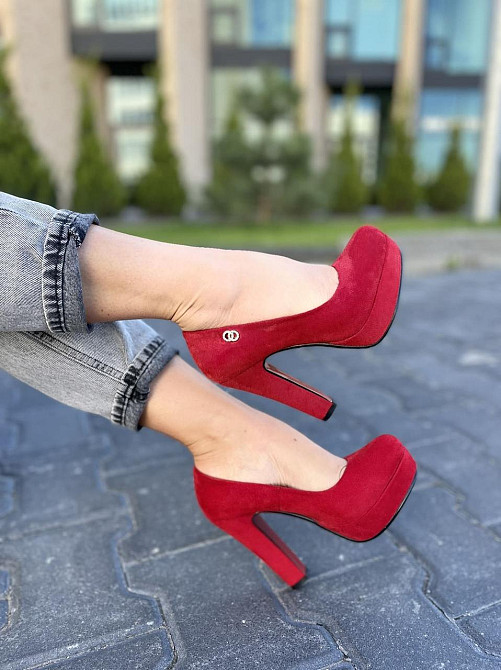 Туфлі жіночі STILLETA червоні еко-замша каблук 11см (D280-J004-4) 35р.36р. Коломия - фото 10